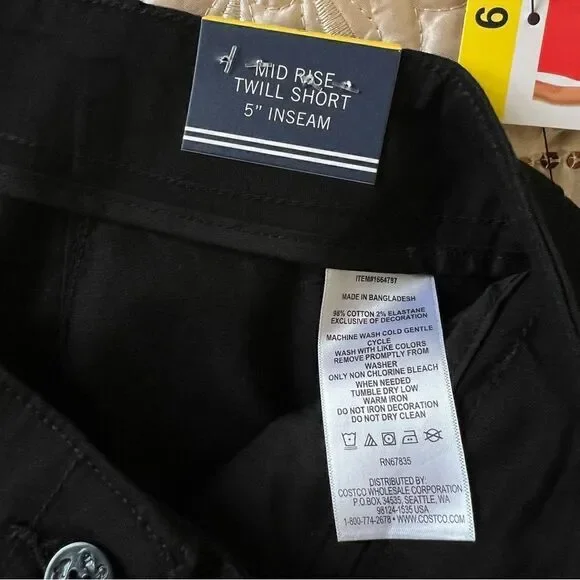 Nautica Women’s Mid-Rise Twill Shorts Black NEW Size 6 - Picture 7 of 7